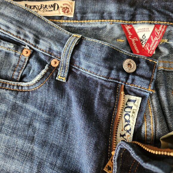 Vintage Lucky Brand Classic Rider Bootcut Jeans 6/28 100% Cotton Made in USA - Picture 2 of 7